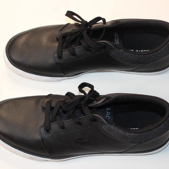 Lacoste Shoes Lacoste Minzah Low Top Sneaker Shoe Black Leather